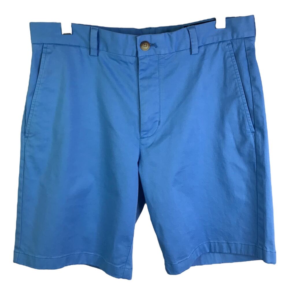 Vineyard Vines Breaker Shorts Mens Sz 32 Bright Blue Cotton Stretch‎ Flat Front